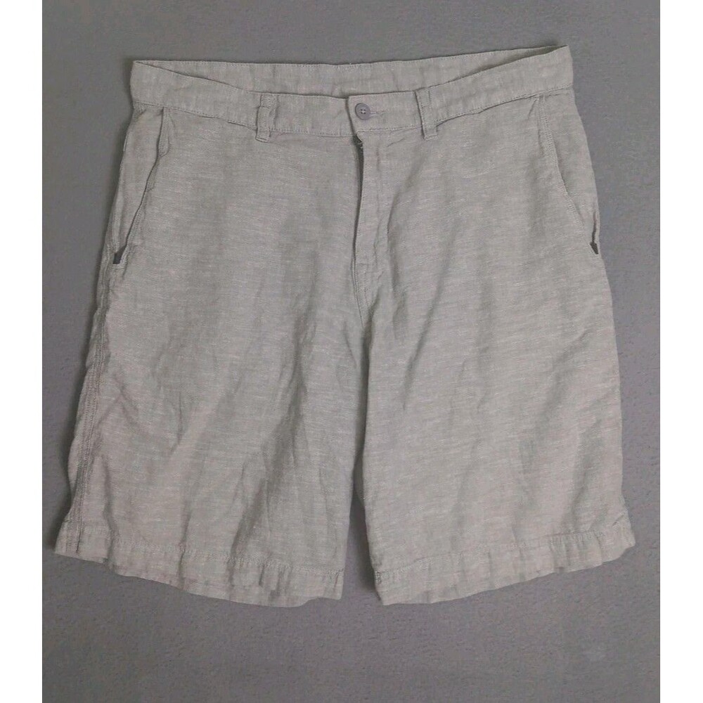 Patagonia Back Step Shorts Mens 34 Gray Chambray Hemp Blend Lightweight Outdoors
